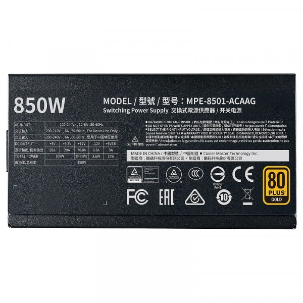 Mwe 850 V2 Cooler 850W 80Plus Gold